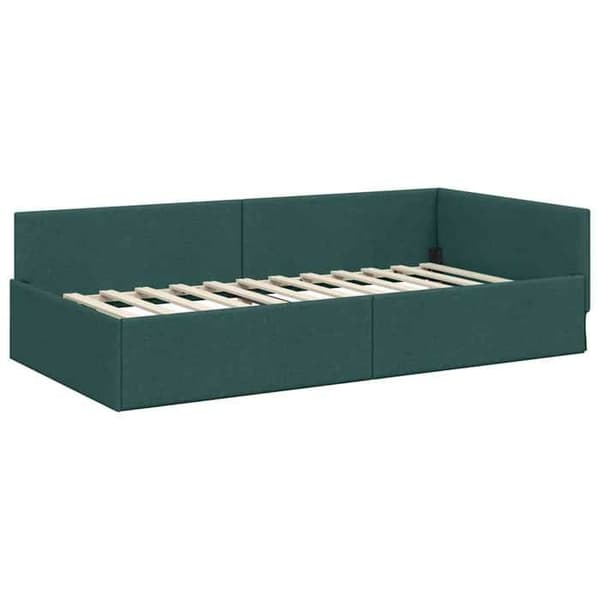 Maison Exclusive - Mørkegrøn hjørneseng 100 cm x 200 cm stof