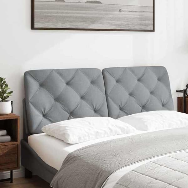 Maison Exclusive - Pude til sengegavl lys grå 140 cm stof