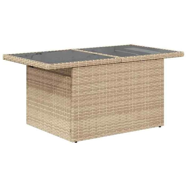 Maison Exclusive - Puutarhakalusteet tyynyillä 5 kpl beige punottu muovi