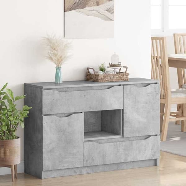 Maison Exclusive - Buffé Grå betong 100 x 30 x 65,6 Ingenjörsträ