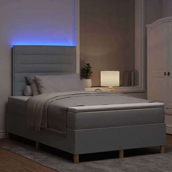 Maison Exclusive - LED-jousipatja Harmaa 120 x 190 cm kangas Ljusgrått