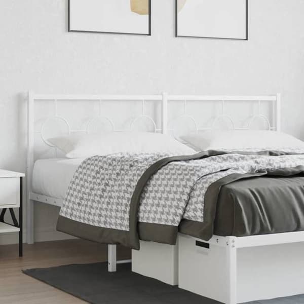 Hovedgærde - EKSKLUSIV HUS - 180 cm - hvid metal - robust - klassisk design Vit