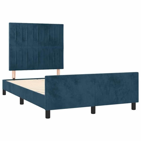Maison Exclusive - Sängram utan madrass mörkblå 120x200 cm sammet