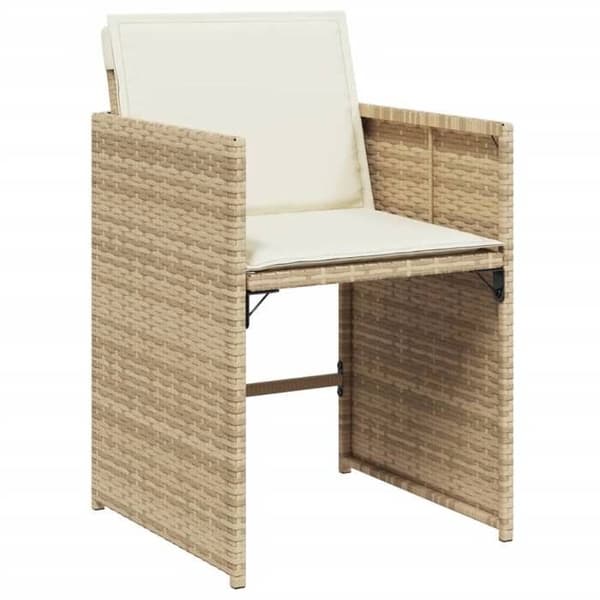 Maison Exclusive - Puutarhakalusteryhmä ja tyynyt 9 kpl beige Polyrottinki