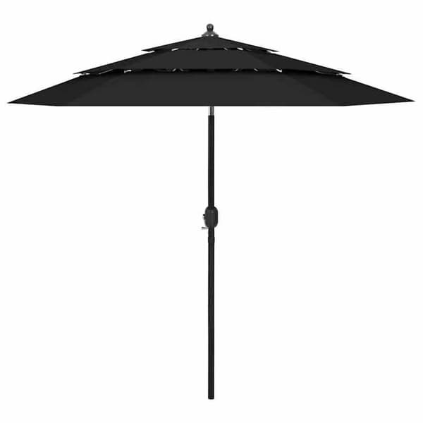 Maison Exclusive - Haveparasol med 3 niveauer og sort aluminiumsmast 2,5 m