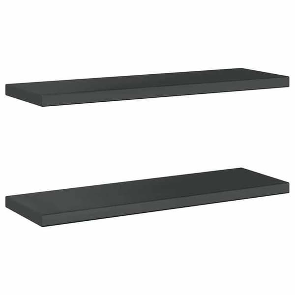 Væghylder - EKSKLUSIV HUS - Sæt af 2 75 x 23,5 cm - Rustfrit stål - Sort - Pladsbesparende Svart