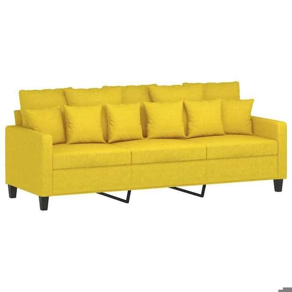 Maison Exclusive - Vaaleankeltainen 3-paikkainen sohva 180 cm Kangas