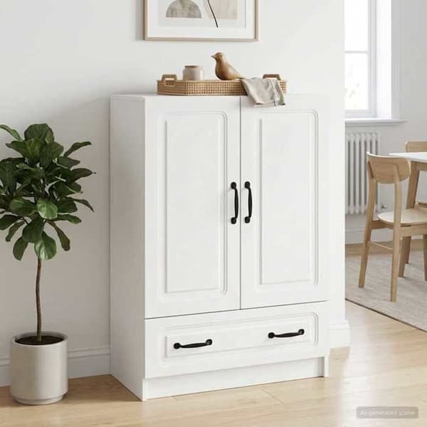 Buffet - EKSKLUSIVT HUS - 66 x 34,5 x 92 cm - Hvid - Ingeniørtræ - Moderne Vit