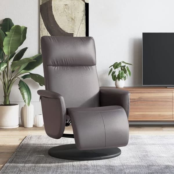 Maison Exclusive - Recliner med fotstöd i grått konstläder Grå
