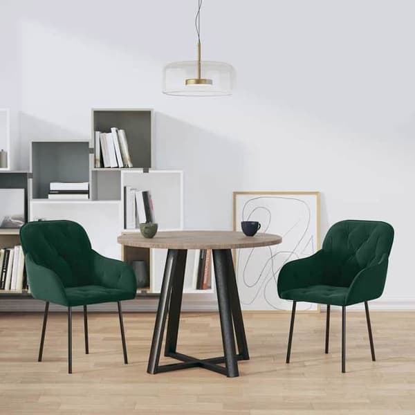 Maison Exclusive - Matstolar set om 2 Mörkgrön Sammet