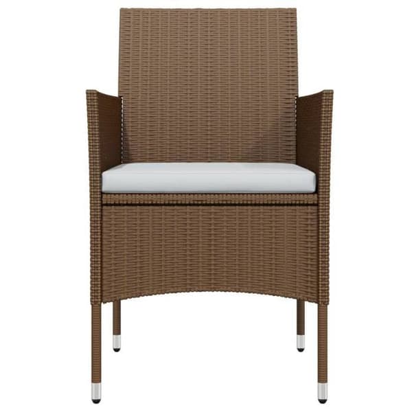 Maison Exclusive - Have spisebord sæt med puder 5 stk Brun/sort