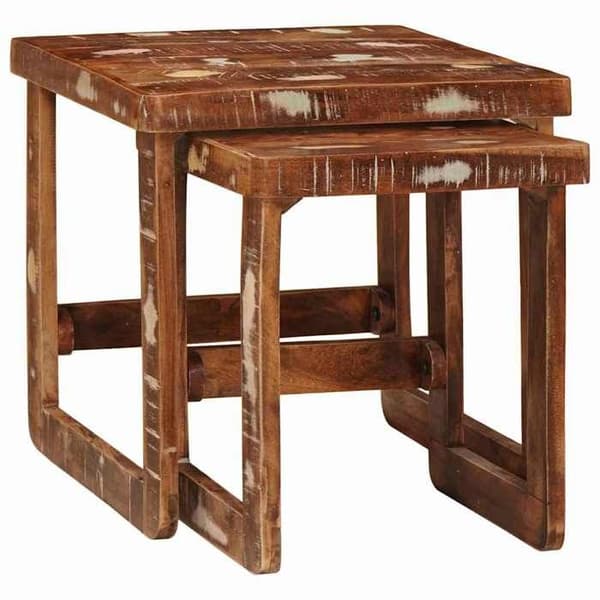 Maison Exclusive - 2 st Nestingbord Brun 46 x 46 x 45 cm Återvunnet Trä Solid