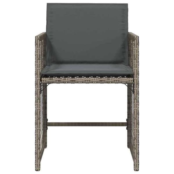 Maison Exclusive - Trädgårdsstolar med kuddar, set om 4, grå flätad resin Grå
