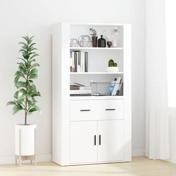 Maison Exclusive - Buffé hög Vit Ingenjörsträ Vit