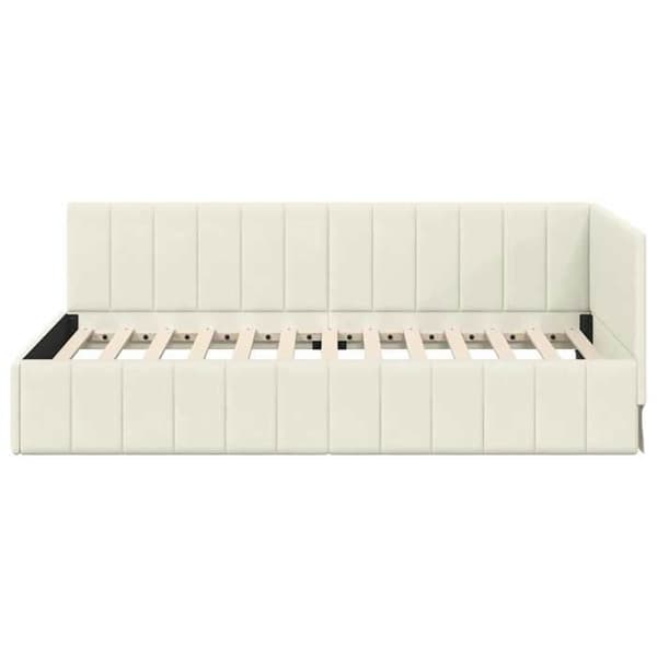 Maison Exclusive - Hörnsängram Creme 100 cm x 200 cm Sammet