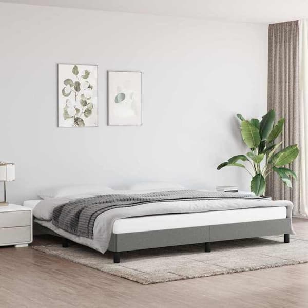 Maison Exclusive - Sengebund uden madras mørkegrå 200x200 cm stof Mörkgrå