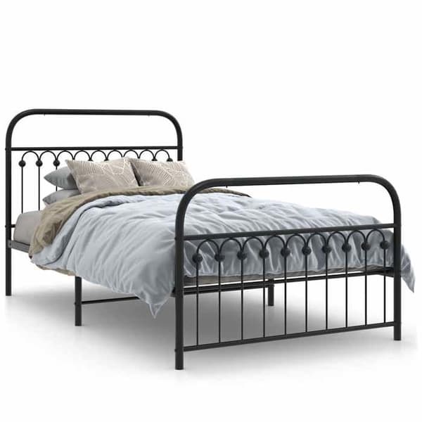 Sengestel - EKSKLUSIV HUS - 107 x 203 cm - Stål - Sort - Lamelseng Svart