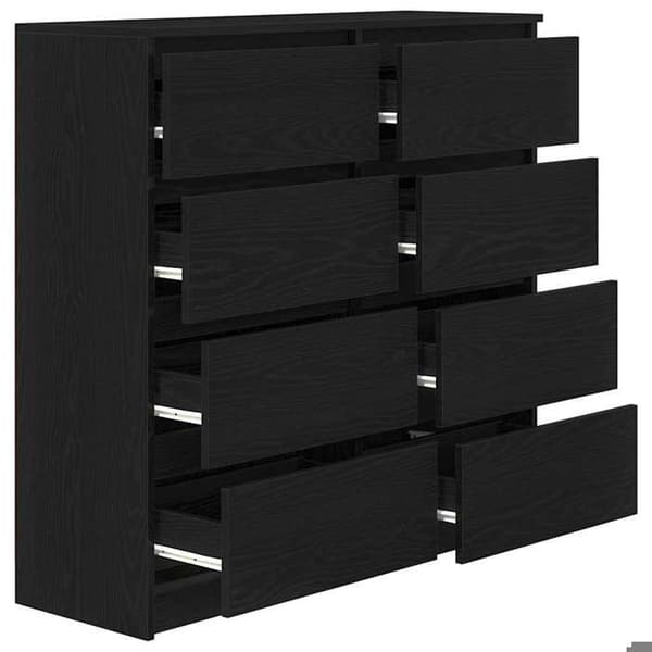 Maison Exclusive - Buffet i sort egetræ 100x35x99 cm i ingeniørtræ svart ek