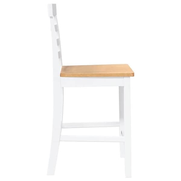 Maison Exclusive - Barstolar 2 st vit massiv gummiträ