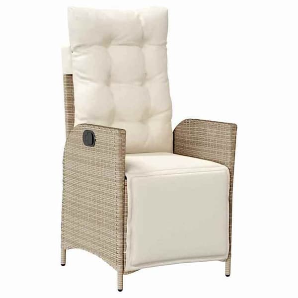 Maison Exclusive - 9-delars matgrupp för trädgård i beige polyrotting beige
