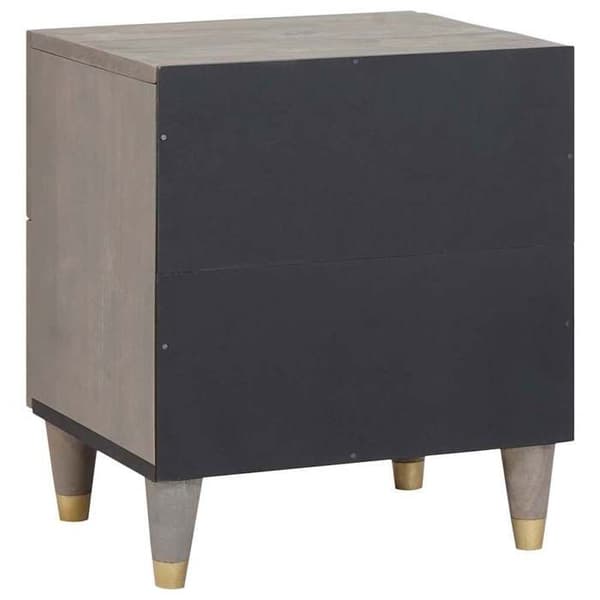 Maison Exclusive - Sängbord Grå 40 x 33 x 46 cm Massivt mangoträ Grå