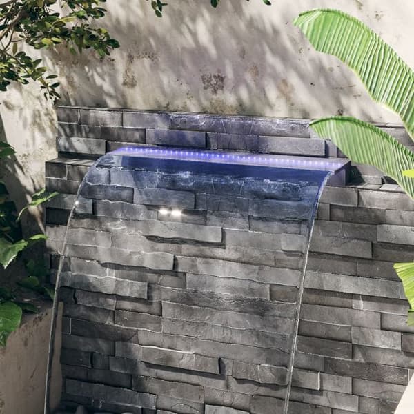 Maison Exclusive - Utlopp för vattenfall med RGB LED Akryl 90 cm Grå och klar