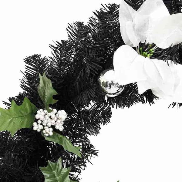 Maison Exclusive - Julekrans med LED-lys Sort 60 cm PVC Svart