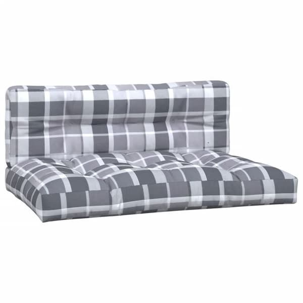 Maison Exclusive - Palettityynyt, 2 kpl, harmaa ruutukuvio, kangas