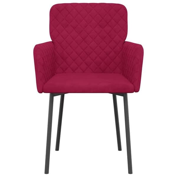 Maison Exclusive - Matstolar set om 2 Röd vinröd Sammet