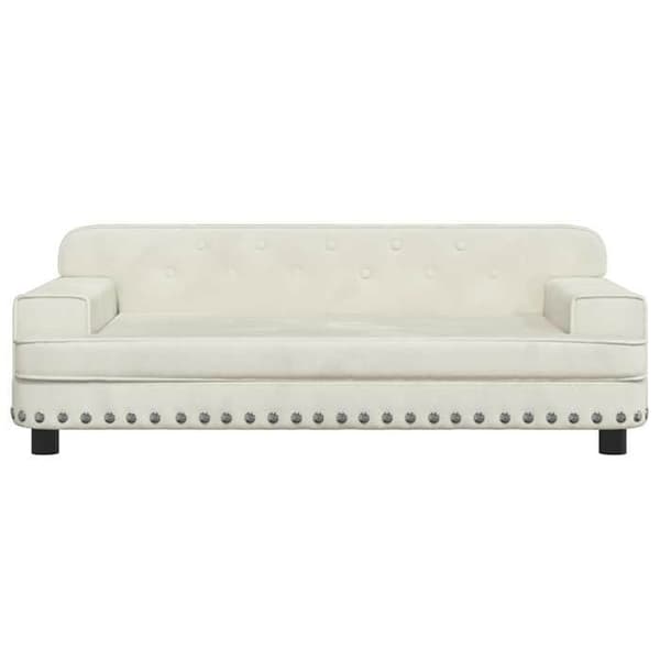 Maison Exclusive - Hundsäng crème 90x53x30 cm sammet Grädde