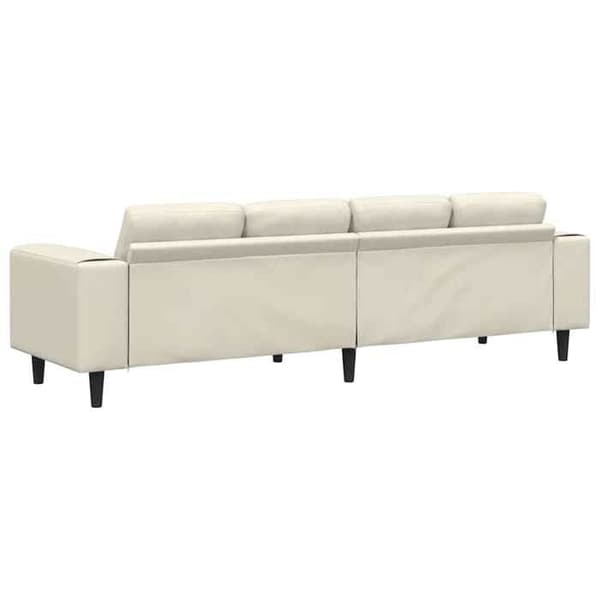 Soffa - EXKLUSIVT HUS - 250 x 77 x 76 cm - Kräm - Polyester - Svarta ben Grädde