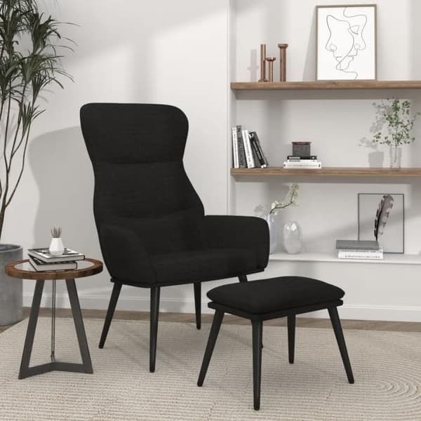 Maison Exclusive - Afslapningsstol med skammel Sort Stof