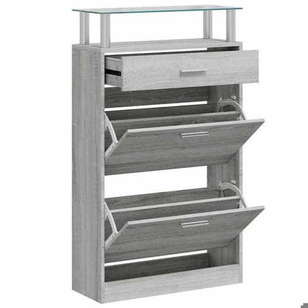 Maison Exclusive - Kenkäkaappi Sonoma harmaa 63x24x104 cm Tekninen puu