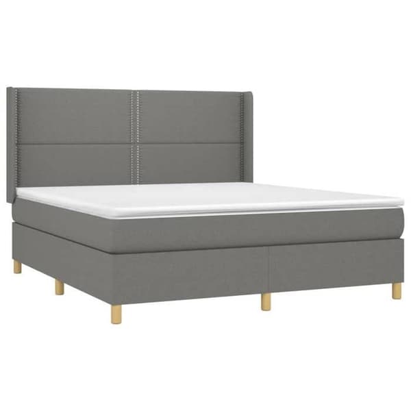 Maison Exclusive - Sängbotten med lameller mörkgrå 180x200 cm Tyg