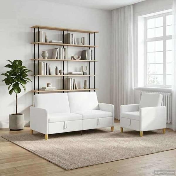 Maison Exclusive - Sofa med opbevaring 2 stk Hvid Polyester