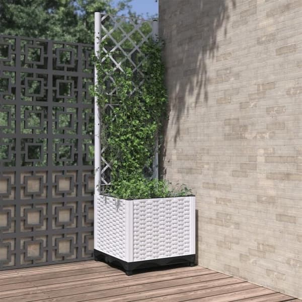Maison Exclusive - Trädgårdskrukor Vit 40 x 40 x 136 cm Vit
