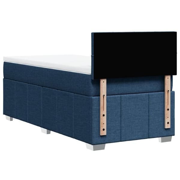 Maison Exclusive - Sengestel med springmadras Blå 90x200 cm Stof
