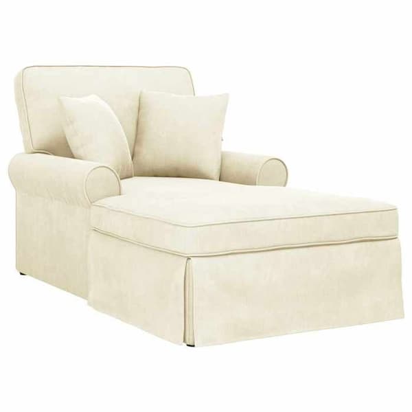 Maison Exclusive - Chaise lounge med skørt 3 pc Creme Velourstof