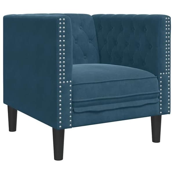 Maison Exclusive - Chesterfield fåtölj i blått sammet Blå