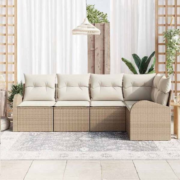 Maison Exclusive - 5 kpl sohvasetti beige polyesteri