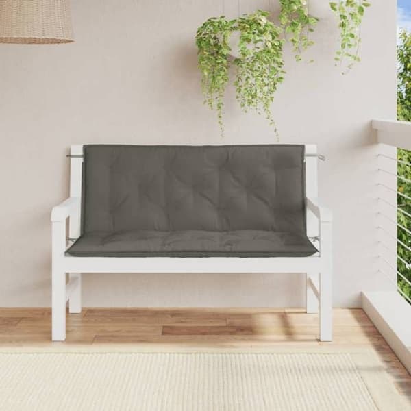 Maison Exclusive - Bänkdynor för trädgård, set om 2, mörkgrå blandad tyg