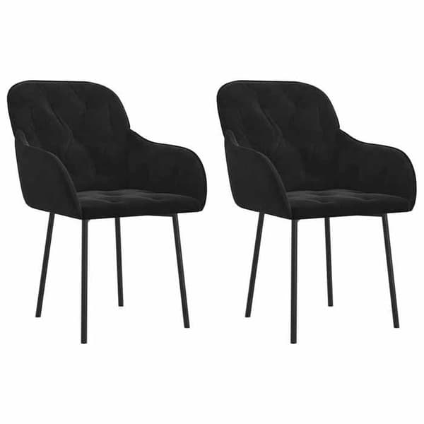 Maison Exclusive - Ruokatuolit 2 kpl Musta Sametti