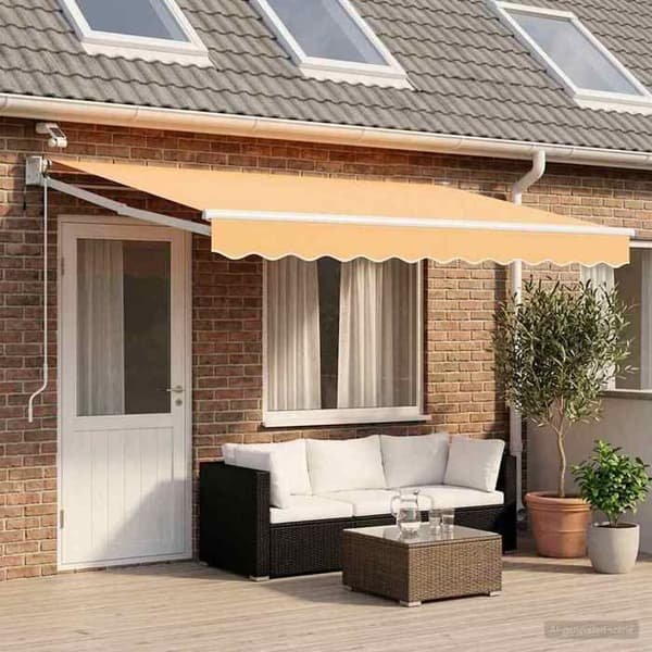 Maison Exclusive - Elektrisk utdragbar markis Sand 100% Polyester och Aluminium