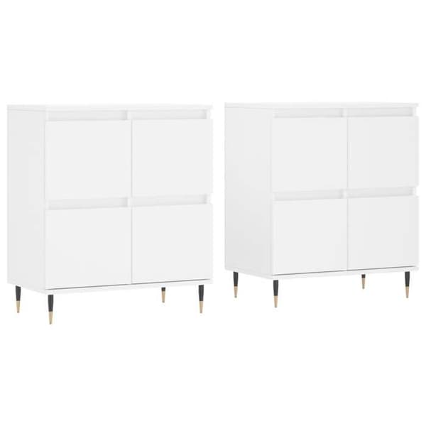 Maison Exclusive - Buffeter 2 stk hvidt ingeniørtræ Vit