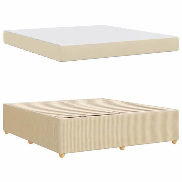 Maison Exclusive - Vuodekehys Kermansävy 180 x 200 cm kangas Grädde