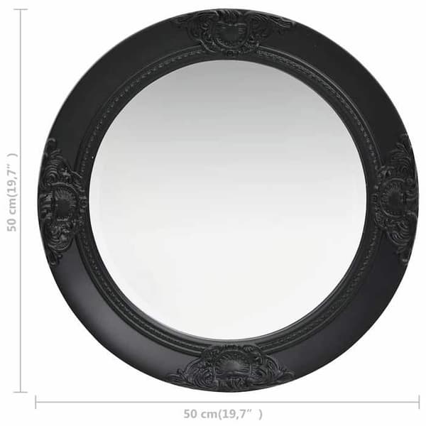 Maison Exclusive - Barockstil väggspegel 50 cm svart