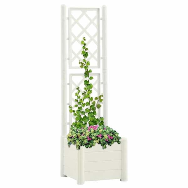 Maison Exclusive - Blomlåda med spaljé 43x43x142 cm PP Vit Vit