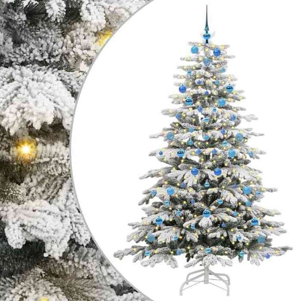 Konstgjord julgran - EXKLUSIV HEM - Modell 210 cm - Ledade grenar - USB LED-belysning - Vit konformad design Vit