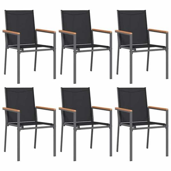 Maison Exclusive - Have spisebordssæt 7 dele sort textilene og stål Svart