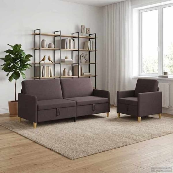 Maison Exclusive - Sofa med opbevaring 2 stk Mørkebrun Polyester